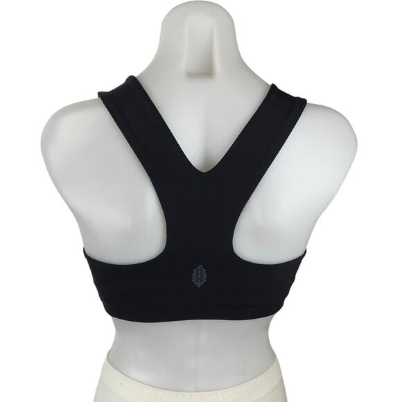 Free People Women's Black Sleeveless Racerback Sports Bra Crop Tank Top Size XS - Picture 3 of 4